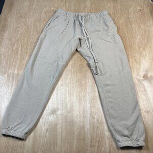 MNML Men’s Beige 100% Cotton Drawstring Sweatpants Joggers Size Large